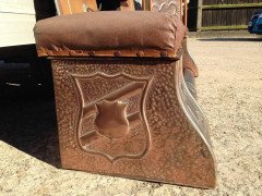 Arts & Crafts Fireplace Set with a Seat to Each Side and Matching Fire Screen - Thumbnail 8
