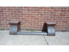 Arts & Crafts Fireplace Set with a Seat to Each Side and Matching Fire Screen - Thumbnail 3