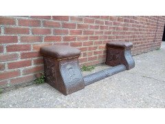 Arts & Crafts Fireplace Set with a Seat to Each Side and Matching Fire Screen - Thumbnail 2