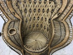 The King of Peacock Armchairs, an Original Cane Throne Armchair 1970's - Thumbnail 3