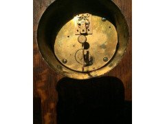 Guild of Handicraft Attri, Arts & Crafts Oak Mantel Clock with Inlaid Peacock - Thumbnail 1