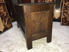 Rare Arts & Crafts Oak Linen Trunk Attributed to C R Ashbee - Thumbnail 4