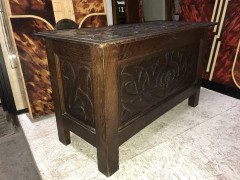 Rare Arts & Crafts Oak Linen Trunk Attributed to C R Ashbee - Thumbnail 5