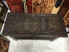 Rare Arts & Crafts Oak Linen Trunk Attributed to C R Ashbee - Thumbnail 9