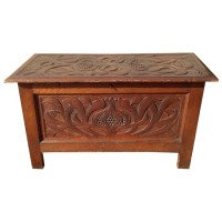 Rare Arts & Crafts Oak Linen Trunk Attributed to C R Ashbee - Thumbnail 10