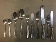 W Mf Rare Art Nouveau Silver Plated Cutlery Set for 24 Persons - Thumbnail 13