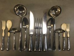 W Mf Rare Art Nouveau Silver Plated Cutlery Set for 24 Persons - Thumbnail 14