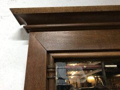 Gothic French Oak Fireplace with Original Overmantel Mirror and Turned Pillars - Thumbnail 8