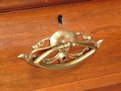 French Art Nouveau Walnut Display Cabinet - Thumbnail 15