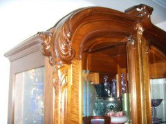 French Art Nouveau Walnut Display Cabinet - Thumbnail 4