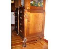 French Art Nouveau Walnut Display Cabinet - Thumbnail 6