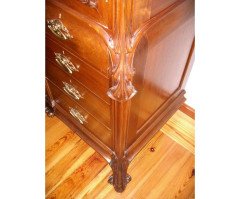 French Art Nouveau Walnut Display Cabinet - Thumbnail 7
