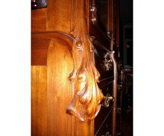 French Art Nouveau Walnut Display Cabinet - Thumbnail 11