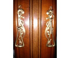 French Art Nouveau Walnut Display Cabinet - Thumbnail 12