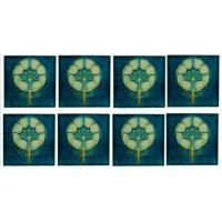 Pilkington's Lancastrian Tile Works. Ten Arts & Crafts six inch tube-lined tiles - Thumbnail 4