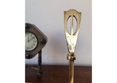 E A Taylor attri, Glasgow School. A Set of 3 Arts & Crafts Brass Fire Utensils - Thumbnail 1
