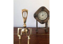 E A Taylor attri, Glasgow School. A Set of 3 Arts & Crafts Brass Fire Utensils - Thumbnail 2