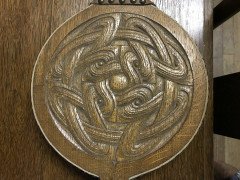 Arthur Simpson of Kendal, Set of Arts & Crafts Oak Bellows with Celtic Carving - Thumbnail 4