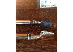 E A Taylor attri, Glasgow School. A Set of 3 Arts & Crafts Brass Fire Utensils - Thumbnail 3