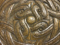 Arthur Simpson of Kendal, Set of Arts & Crafts Oak Bellows with Celtic Carving - Thumbnail 5