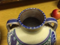 Poole Pottery, a Pair of Vases with Prancing Deer & Colorful Floral Backgrounds - Thumbnail 5