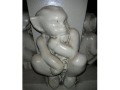 Humorous Bird Bath with Four Little Elf Like Leprechauns in Various Poses - Thumbnail 7