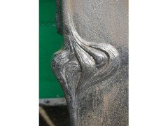 Arts & Crafts Cast Iron Fireplace with Stylized Floral Details - Thumbnail 9