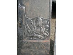 Arts & Crafts Cast Iron Fireplace with Stylized Floral Details - Thumbnail 6