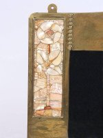 Liberty & Co, a Copper Mirror Inlaid with Glasgow Roses of Mother-of-Pearl - Thumbnail 4