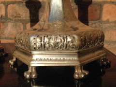 A Pair of Arts & Crafts Silver Plated Candlesticks with Semi Precious Cabochons - Thumbnail 4