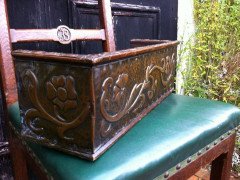 Liberty & Co Arts & Crafts Desk Top Copper Bookcase with Stylised Floral Details - Thumbnail 3
