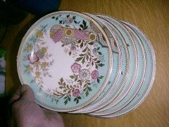 Christopher Dresser Old Hall Hamden Pattern Cake Set with Six Matching Plates - Thumbnail 6