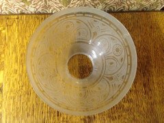 Dr C Dresser a Gothic Revival Stylised Floral Hanging Acid Etched Opaque Shade. - Thumbnail 4