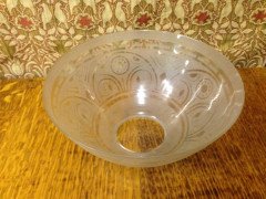 Dr C Dresser a Gothic Revival Stylised Floral Hanging Acid Etched Opaque Shade. - Thumbnail 5