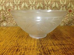 Dr C Dresser a Gothic Revival Stylised Floral Hanging Acid Etched Opaque Shade. - Thumbnail 3