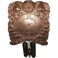 John Pearson Style Of, an Arts & Crafts Copper Wall Clock with Repousse Flowers