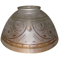 Dr. C. Dresser a Gothic Revival Stylised Floral Hanging Acid Etched Opaque Shade