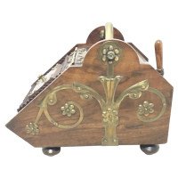 Dr C Dresser, Benham & Froud, a Gothic Revival Coal Box with Floral Metal Work - Thumbnail 2