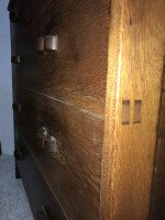 Arts & Crafts Cotswold School Oak Chests of Drawers with Handmade Handles - Thumbnail 3