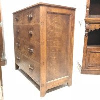 Arts & Crafts Cotswold School Oak Chests of Drawers with Handmade Handles - Thumbnail 4