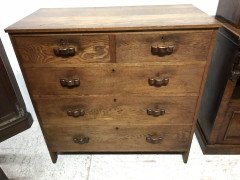 Arts & Crafts Cotswold School Oak Chests of Drawers with Handmade Handles - Thumbnail 6