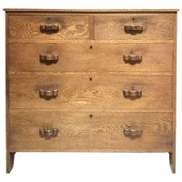 Arts & Crafts Cotswold School Oak Chests of Drawers with Handmade Handles - Thumbnail 8