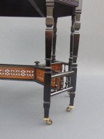 Lambs of Manchester, Aesthetic Anglo Japanese Ebonised & Amboyna Eight Leg Table - Thumbnail 1