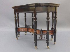 Lambs of Manchester, Aesthetic Anglo Japanese Ebonised & Amboyna Eight Leg Table - Thumbnail 4
