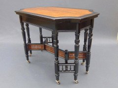Lambs of Manchester, Aesthetic Anglo Japanese Ebonised & Amboyna Eight Leg Table - Thumbnail 6