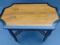 Lambs of Manchester, Aesthetic Anglo Japanese Ebonised & Amboyna Eight Leg Table - Thumbnail 8