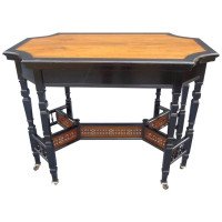 Lambs of Manchester, Aesthetic Anglo Japanese Ebonised & Amboyna Eight Leg Table - Thumbnail 10