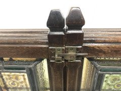 A Wn Pugin Gothic Revival Oak, Leaded & Painted Glass Three- Fold Fire Screen - Thumbnail 10