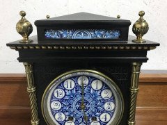Lewis. F. Day, Attributed an Aesthetic Movement Ebonized and Enamel Mantle Clock - Thumbnail 5