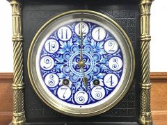 Lewis. F. Day, Attributed an Aesthetic Movement Ebonized and Enamel Mantle Clock - Thumbnail 7